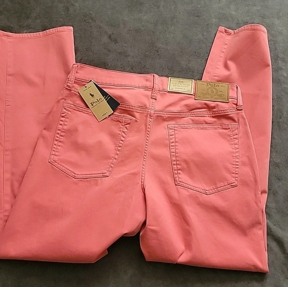 NWT Men POLO RALPH LAUREN Red Varick Slim Straight Stretch Sateen Casual Pants - Picture 11 of 11